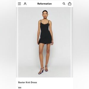Reformation Black Mini Dress with Spaghetti Straps